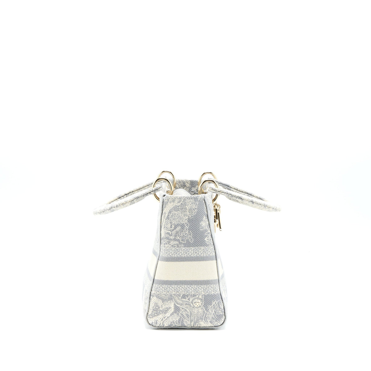 DIOR MEDIUM LADY DIOR BAG D-LITE BAG LIGHT GREY LGHW