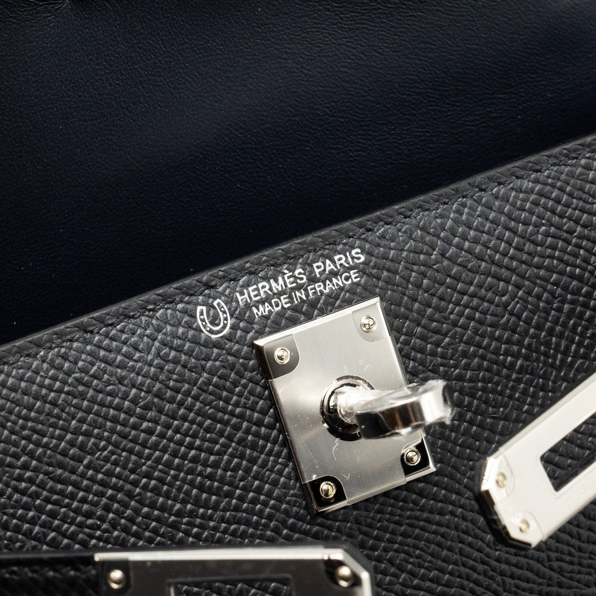 Hermes Mini Kelly II Special Order Epsom Black / Navy SHW