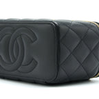 CHANEL 22B PEARL CRUSH LONG VANITY WITH CHAIN LAMBSKIN BLACK GHW