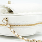 CHANEL 22S HEART BAG LAMBSKIN WHITE LGHW (MICROCHIP)