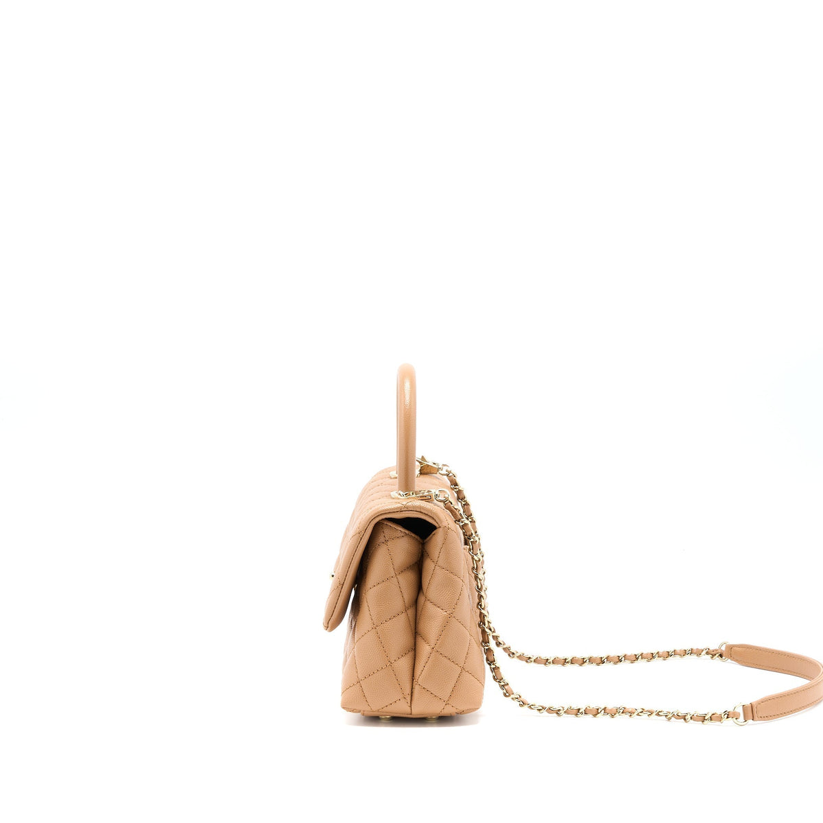 CHANEL SMALL COCO HANDLE CAVIAR BROWN GHW