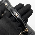 CHANEL 25C QUILTED CC TOP HANDLE MINI BACKPACK CAVIAR BLACK LGHW (MICROCHIP)