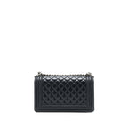 CHANEL MEDIUM BOY BAG LAMBSKIN BLACK RUTHENIUM SHW