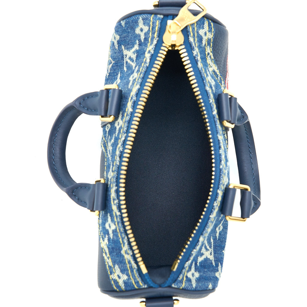LOUIS VUITTON KEEPALL XS MONOGRAM DENIM/LEATHER BLUE GHW