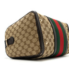 GUCCI BOSTON BAG GG SUPREME CANVAS BROWN LGHW