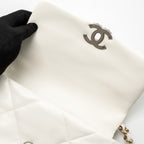 CHANEL SMALL 19 BAG LAMBSKIN WHITE MULTICOLOUR HARDWARE (MICROCHIP)
