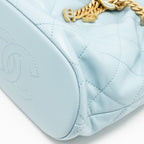 Chanel Enamel CC Bucket Bag Lambskin Light Blue GHW (Microchip)