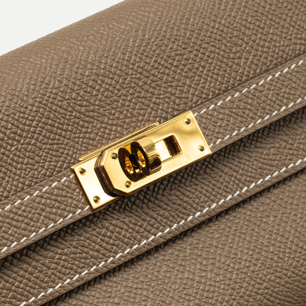 HERMES KELLY COMPACT WALLET EPSOM ETOUPE GHW