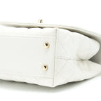 CHANEL SMALL COCO HANDLE CAVIAR WHITE LGHW (MICROCHIP)