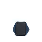 HERMES PICOTIN CARGO 18 LOCK BAG SWIFT AND TOILE CANVAS BLUE MARINE /BLACK SHW