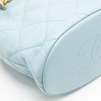 Chanel Enamel CC Bucket Bag Lambskin Light Blue GHW (Microchip)