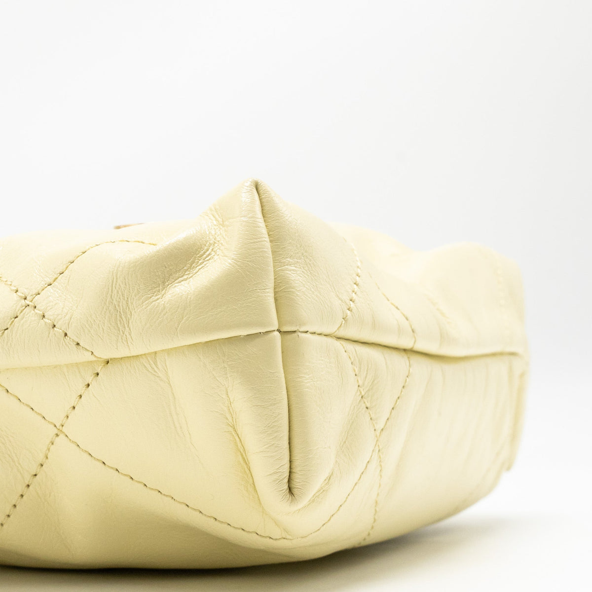Chanel Mini 22 Bag Shiny Calfskin Light Yellow GHW (Microchip)