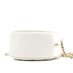 CHANEL ROUND CLUTCH WITH CHAIN CAVIAR WHITE LGHW