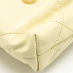 Chanel Mini 22 Bag Shiny Calfskin Light Yellow GHW (Microchip)