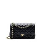 CHANEL JUMBO CLASSIC DOUBLE FLAP BAG LAMBSKIN BLACK GHW