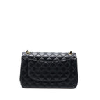CHANEL JUMBO CLASSIC DOUBLE FLAP BAG LAMBSKIN BLACK GHW