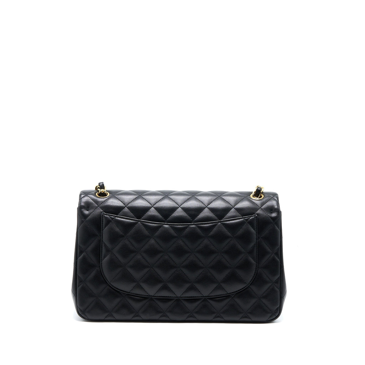 CHANEL JUMBO CLASSIC DOUBLE FLAP BAG LAMBSKIN BLACK GHW