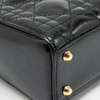 DIOR MINI LADY DIOR PATENT BLACK GHW