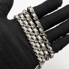 CHANEL TOP HANDLE MINI FLAP BAG WITH CHAIN LAMBSKIN SILVER SHW (MICROCHIP)