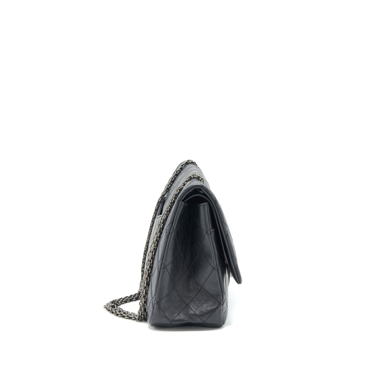 CHANEL 2.55 227 REISSUE CALFSKIN BLACK RUTHENIUM HARDWARE
