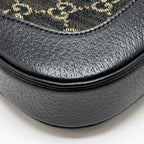 GUCCI JACKIE 1961 SMALL SHOULDER BAG DENIM/LEATHER BLACK GHW