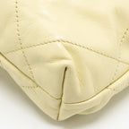 Chanel Mini 22 Bag Shiny Calfskin Light Yellow GHW (Microchip)