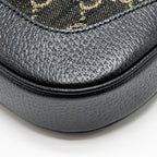 GUCCI JACKIE 1961 SMALL SHOULDER BAG DENIM/LEATHER BLACK GHW