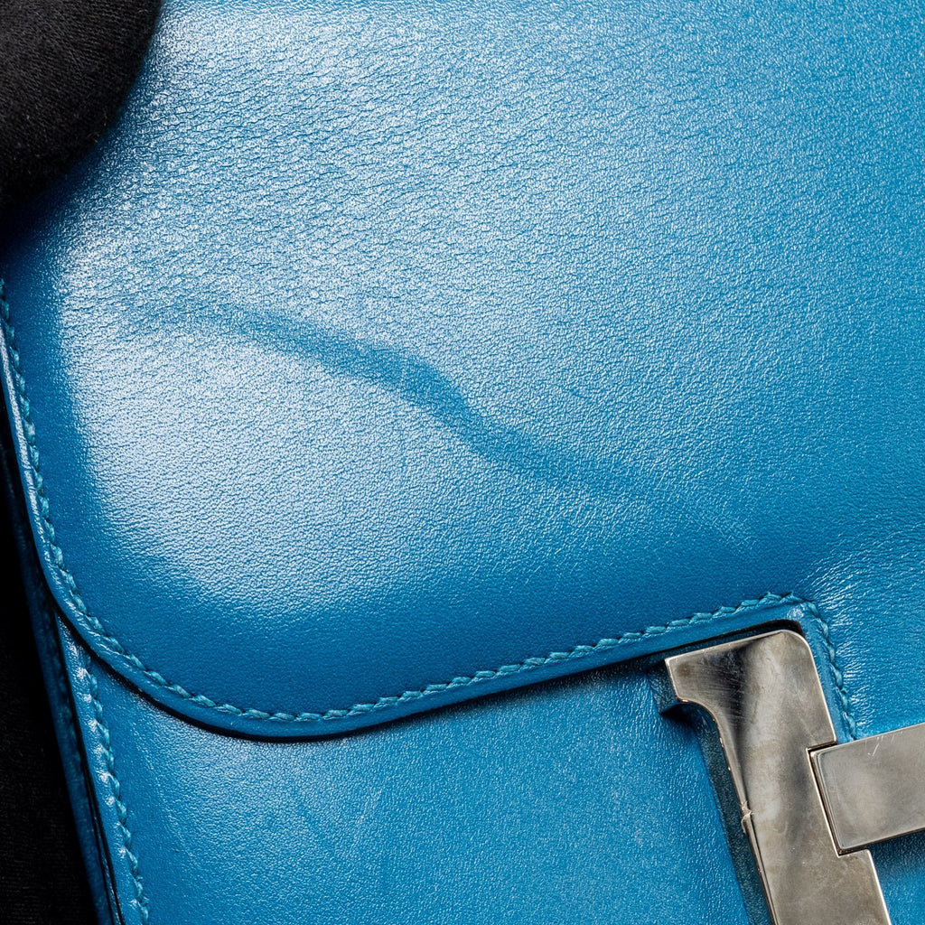 Hermes Mini Constance Tadelakt leather Blue Izmir SHW