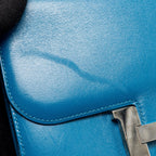 Hermes Mini Constance Tadelakt leather Blue Izmir SHW
