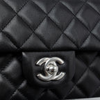 CHANEL MINI RECTANGULAR FLAP BAG LAMBSKIN BLACK SHW  (MICROCHIP)