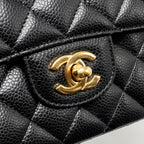 CHANEL MEDIUM CLASSIC DOUBLE FLAP BAG CAVIAR BLACK GHW (MICROCHIP)