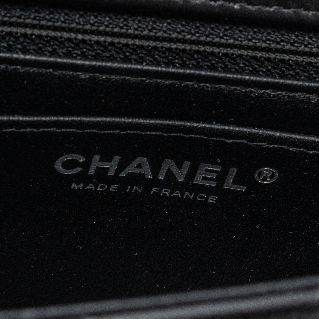 CHANEL MINI RECTANGULAR FLAP BAG LAMBSKIN BLACK SHW  (MICROCHIP)