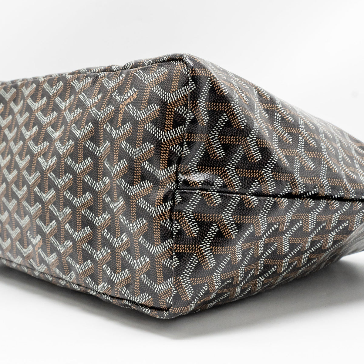GOYARD SAINT LOUIS PM TOTE GOYARDINE CANVAS/CALFSKIN BLACK SHW