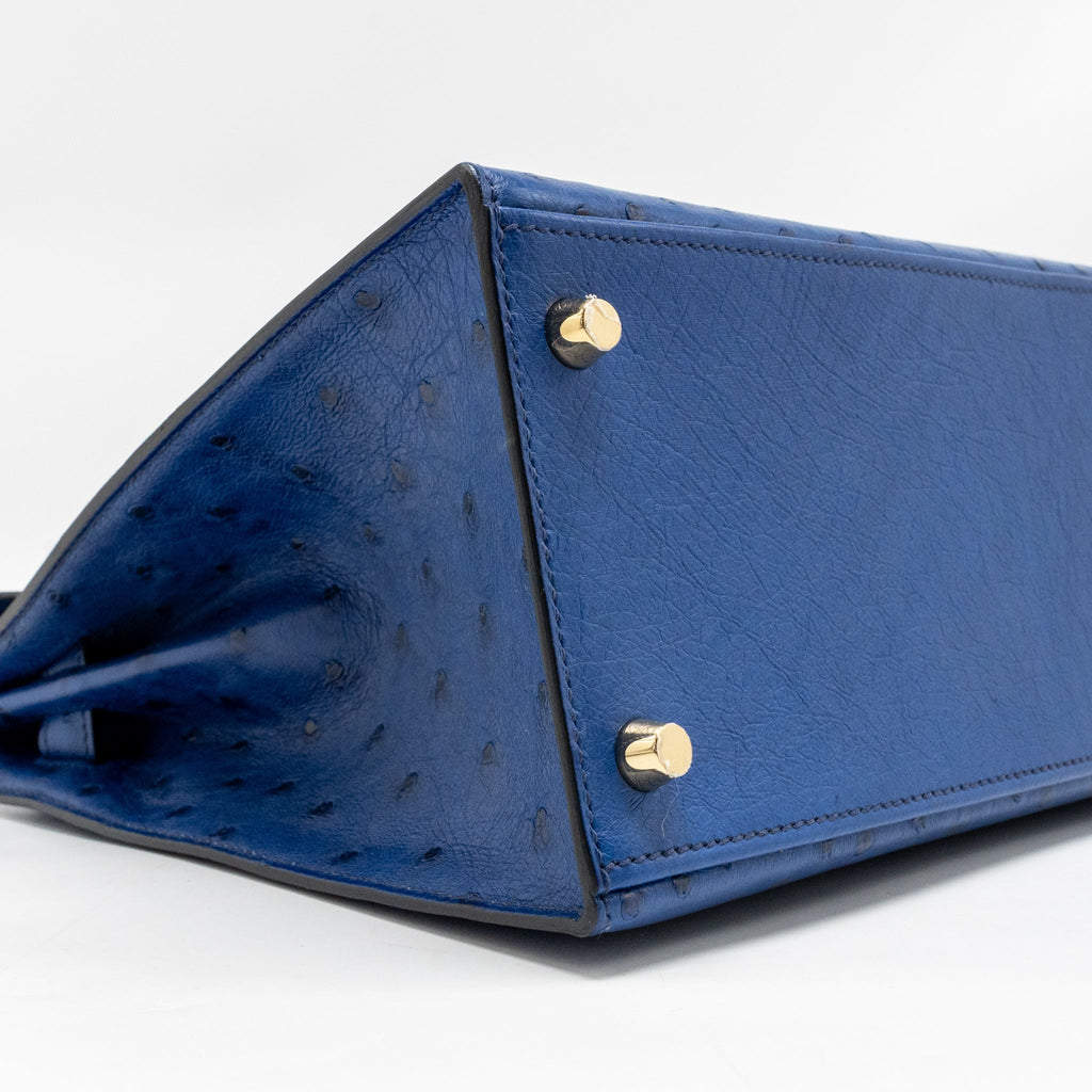 Hermes kelly 28 ostrich blue saphir GHW