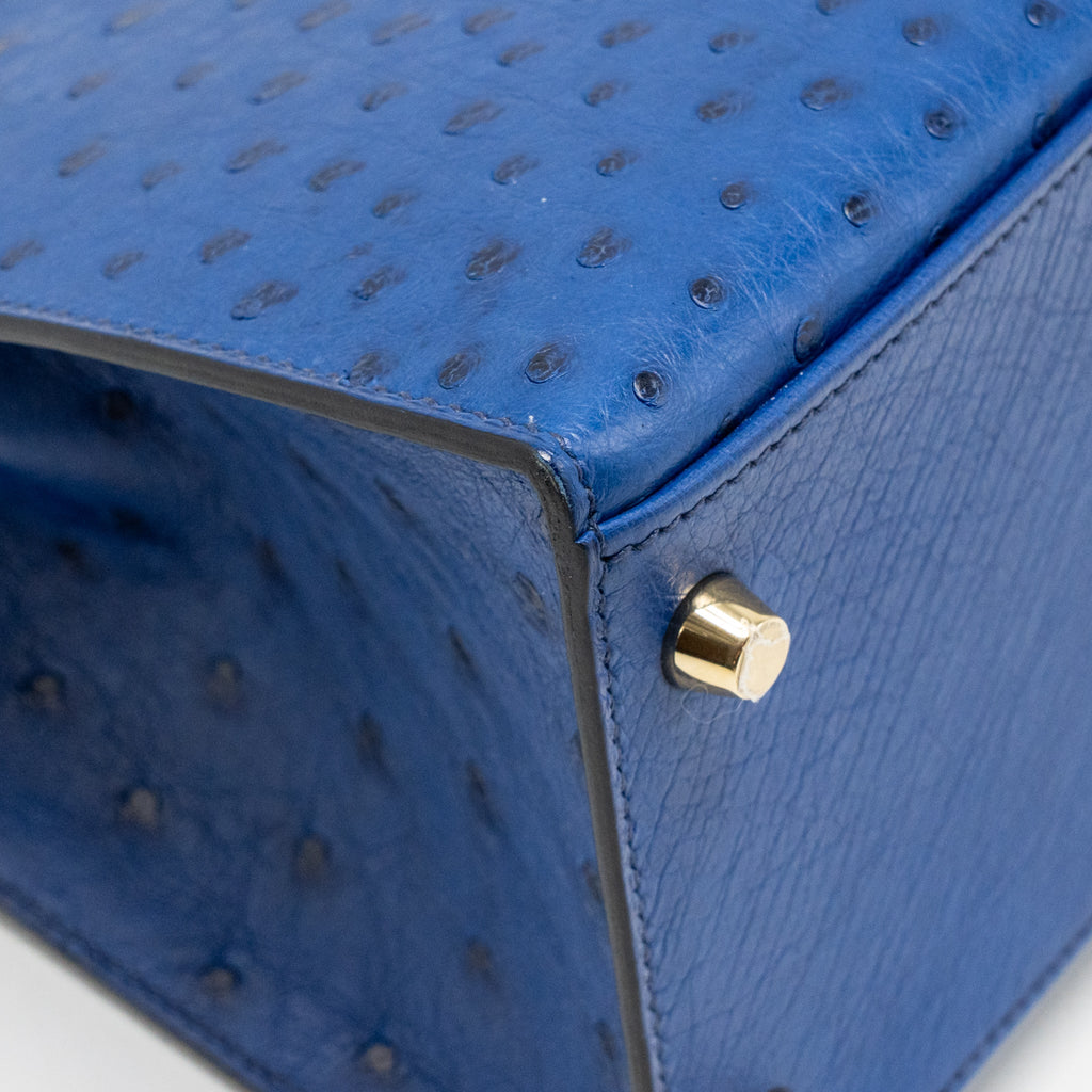 Hermes kelly 28 ostrich blue saphir GHW