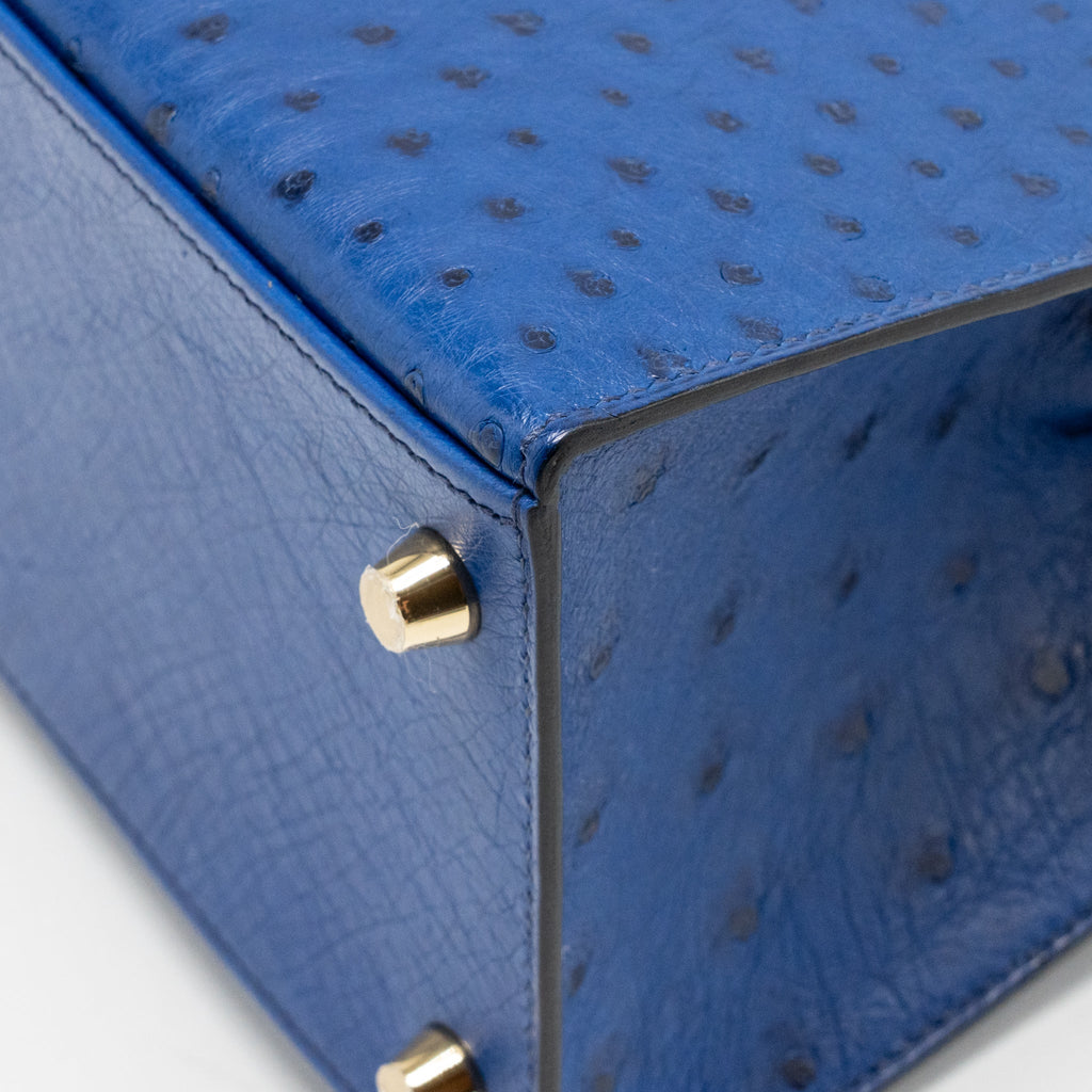 Hermes kelly 28 ostrich blue saphir GHW