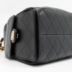 CHANEL 25 SMALL HANDBAG GRAINED CALFSKIN BLACK GHW (MICROCHIP)