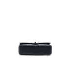CHANEL MEDIUM CLASSIC DOUBLE FLAP BAG LAMBSKIN SO BLACK WITH BLACK HARDWARE (MICROCHIP)