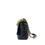 CHANEL MAXI 19 BAG GOATSKIN BLACK MULTICOLOUR HARDWARE