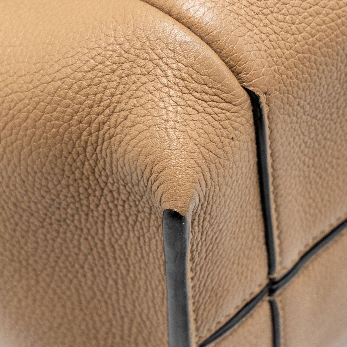 LOEWE FLAMENCO KNOT TOTE BAG GRAINED CALFSKIN BROWN/BLACK SHW