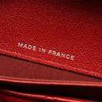 CHANEL BOY FLAP CARD HOLDER CAVIAR RED SHW