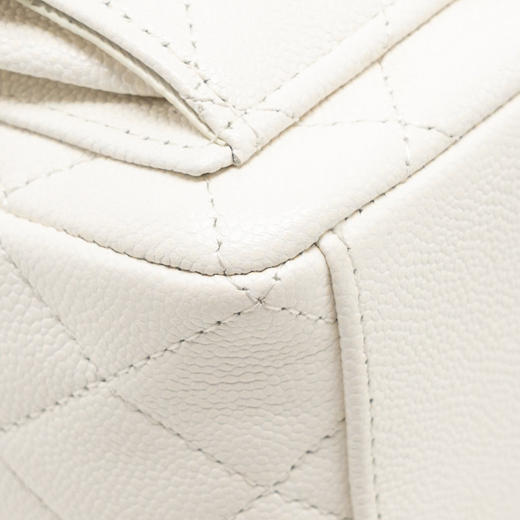 Chanel 24C Mini Backpack Caviar White LGHW (Microchip)