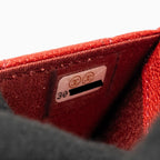 CHANEL BOY FLAP CARD HOLDER CAVIAR RED SHW