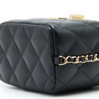 CHANEL 22S SMALL CLIC FLAP VANITY WITH CHAIN LAMBSKIN BLACK LGHW