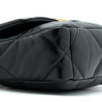 CHANEL SMALL 19 BAG LAMBSKIN BLACK MULTICOLOUR HARDWARE (MICROCHIP)