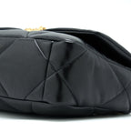 CHANEL SMALL 19 BAG LAMBSKIN BLACK MULTICOLOUR HARDWARE (MICROCHIP)
