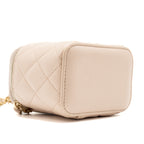 CHANEL PEARL CRUSH MINI VANITY WITH CHAIN LAMBSKIN LIGHT PINK GHW