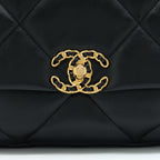 CHANEL SMALL 19 BAG LAMBSKIN BLACK MULTICOLOUR HARDWARE (MICROCHIP)