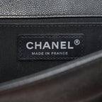 CHANEL MEDIUM BOY CHANEL BAG CAVIAR BLACK RUTHENIUM HARDWARE