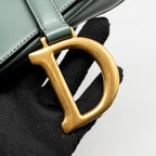 DIOR MEDIUM SADDLE BAG CALFSKIN DARK GREEN GHW